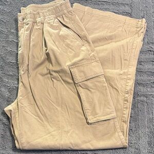 Old Navy Women's Beige Cargo Wide Leg Pants